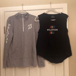 Peloton Quarter Zip Hoodie Rainbow Logo Tank Lot